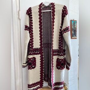 Max Sport Women’s Knitted Long Cardigan Boho Desert Style with Pockets